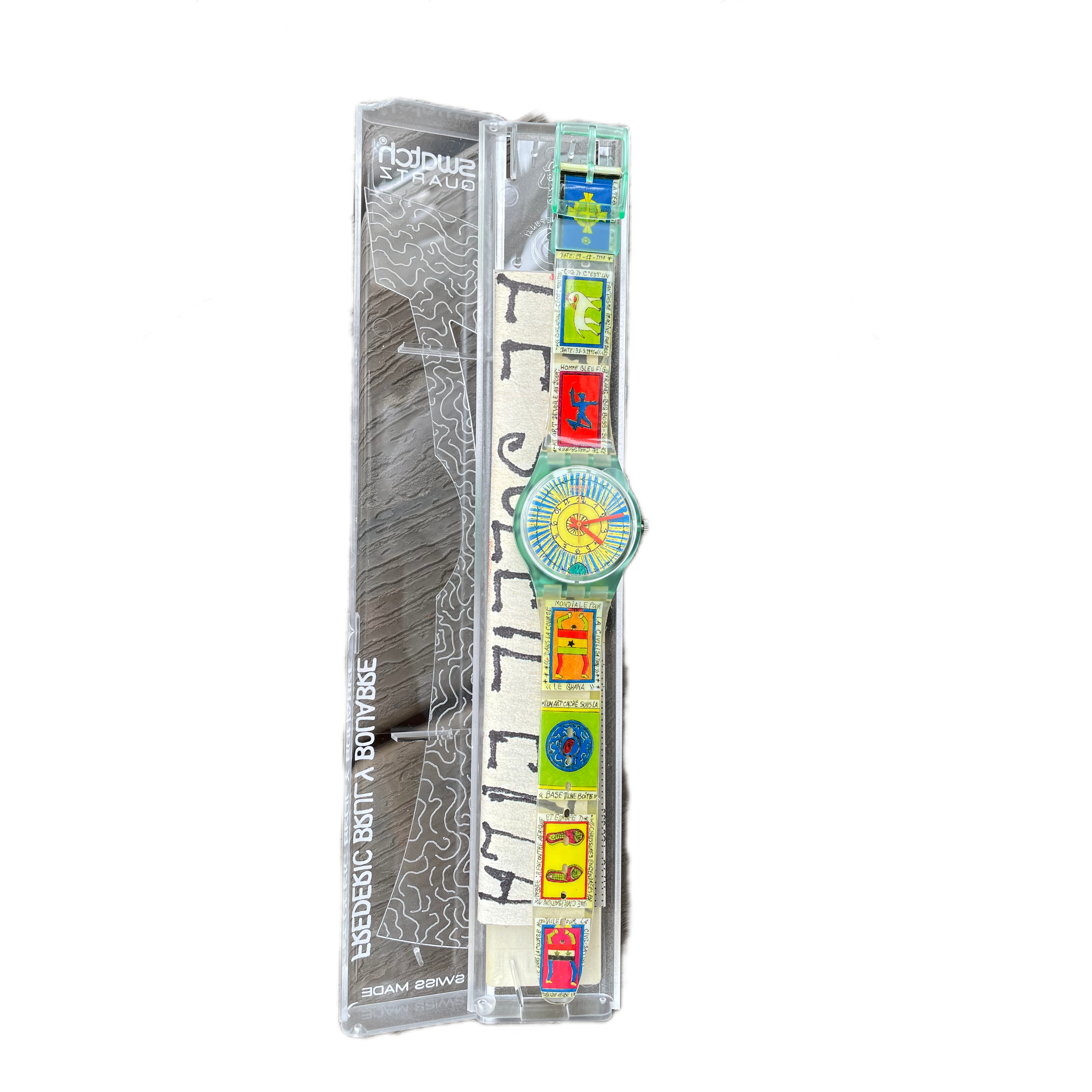 Vintage Swatch Frederic Bruly Bouabre Art Limited Edition New Battery With Box RARE Swatch Artist Collection Set - 6 Watches with Art  main image 2